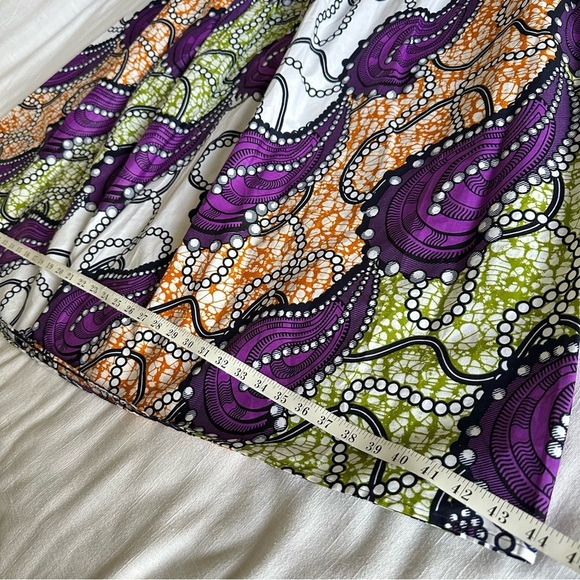 She’s Clothed African Wax Paisley Print Cotton Womens Maxi Skirt Sz L Artsy Boho - Picture 7 of 11